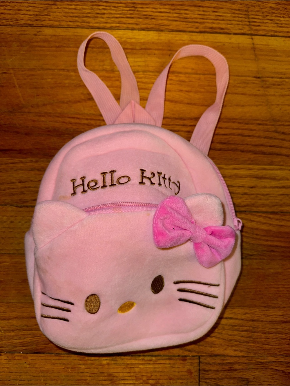 Hello Kitty Light Pink Plush Mini Backpack with Pink Bow